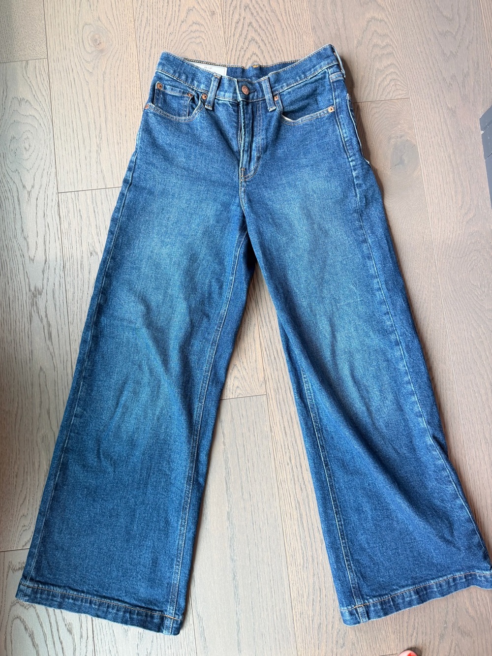 GAP Women's Wide-Leg Dark Blue Denim Jeans